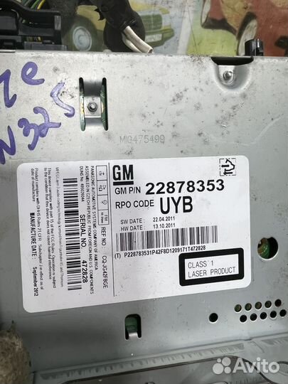 Магнитола штатная Шевроле Круз