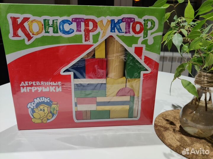 Конструктор деревянный Томик, 60 деталей
