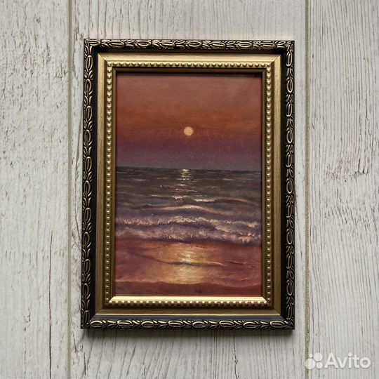 Картина маслом море в раме