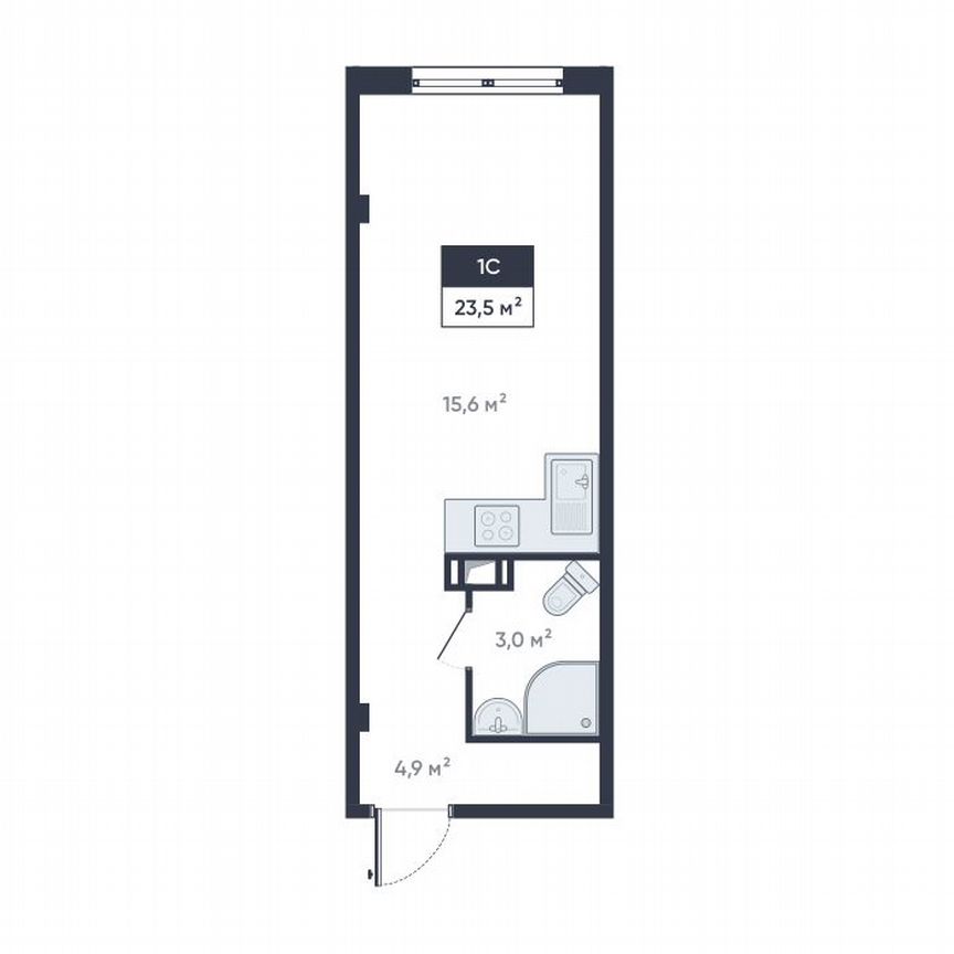 Квартира-студия, 23,5 м², 10/18 эт.