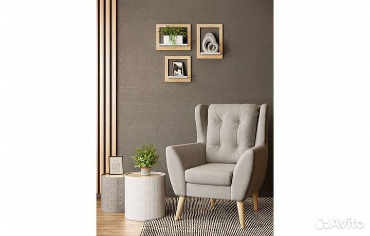 Полка настенная светло-коричневая Онега 40х30х15 с