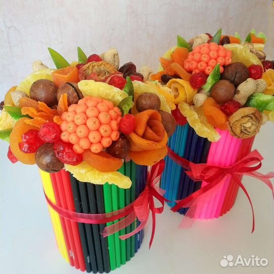 Съедобные букеты на 1-ое сентября в школу и сад