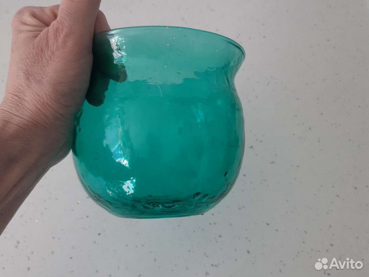 Кашпо Икеа IKEA ваза икеа стекло бирюзовая