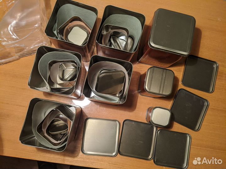 Банки жестяные для сыпучих продуктов (18 штук)