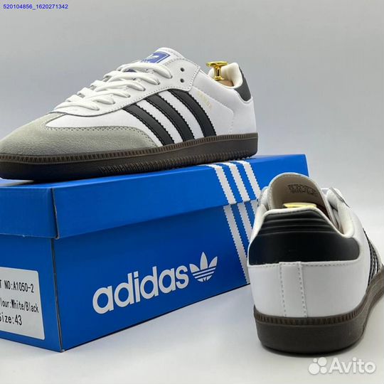 Кроссовки Adidas Samba White/Black (Арт.21375)