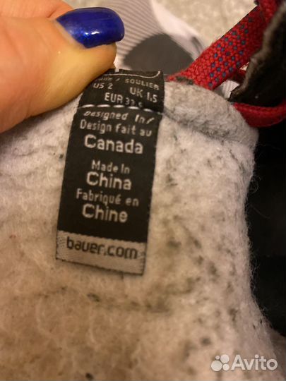 Хоккейные коньки bauer 33,5