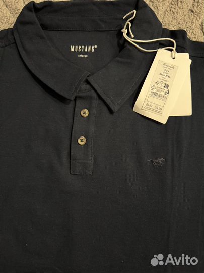 Поло мужское с длинным рукавом mustang, XXL, новое