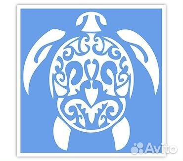 Трафарет для тату черепаха № 6 (9.5 х 10)