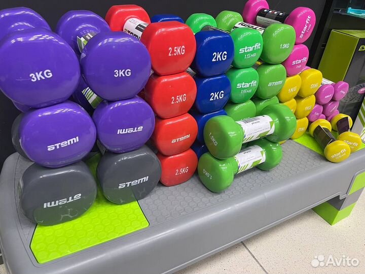 Гантели для фитнеса в ассортименте