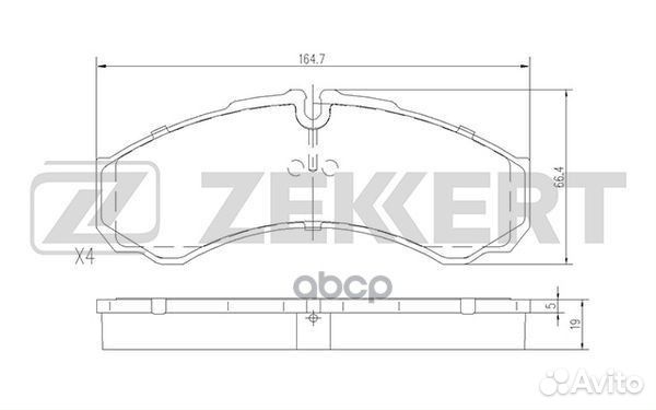 Колодки передние Iveco/Zekkert/ BS2801 Zekkert