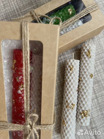 Свечи из вощины в подарочной упаковке