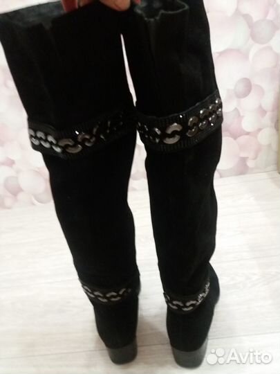 Сапоги женские зимние натуральная замша 38 размер