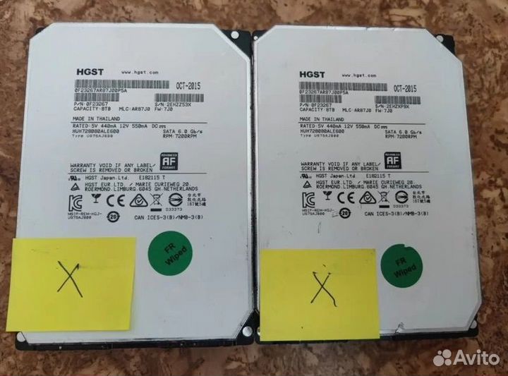 2 жестких диска SATA 8Тб