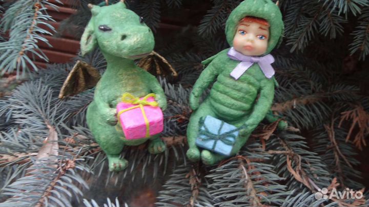 Ватная игрушка дракончик