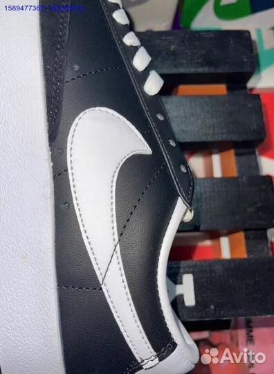 Nike Blazer Low Black White Swoosh (Арт.53587)