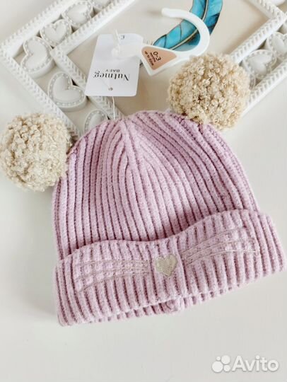 Шапка на малышку 3 мес, 12 мес