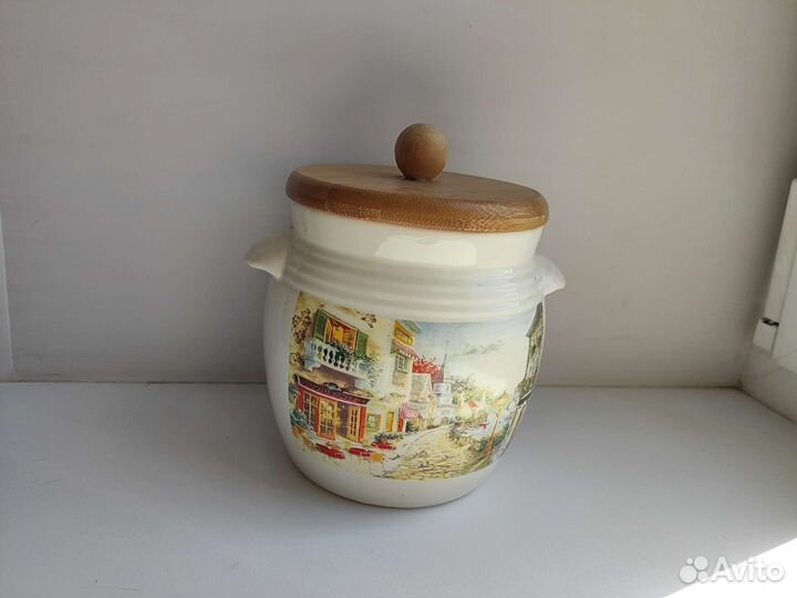 Банка для сыпучих продуктов, для круп, керамика