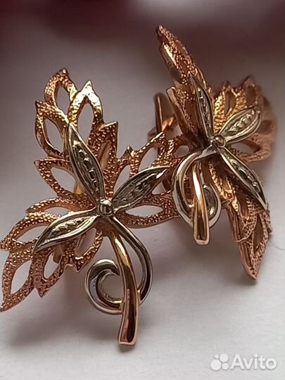 Золотые серьги 583пр