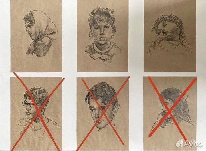 Наброски головы человека