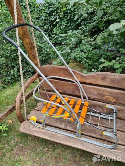 Детские зимние санки Nika с ручкой