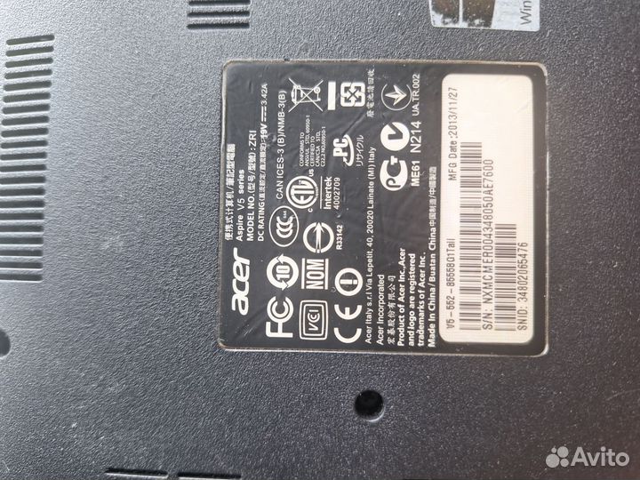 Ноутбук acer aspire v5 552