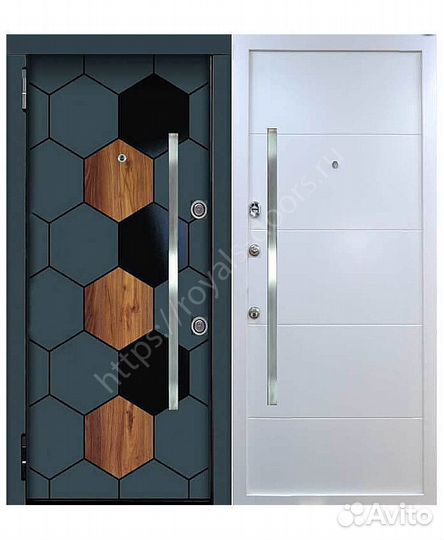 Дизайнерская входная железная дверь в дом