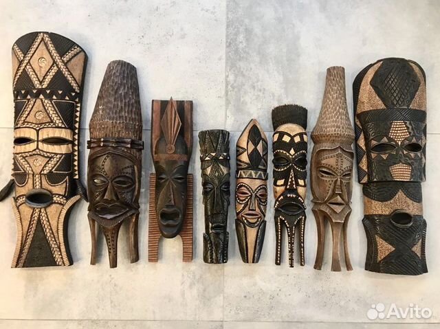 Африканские маски, коллекция 11 шт