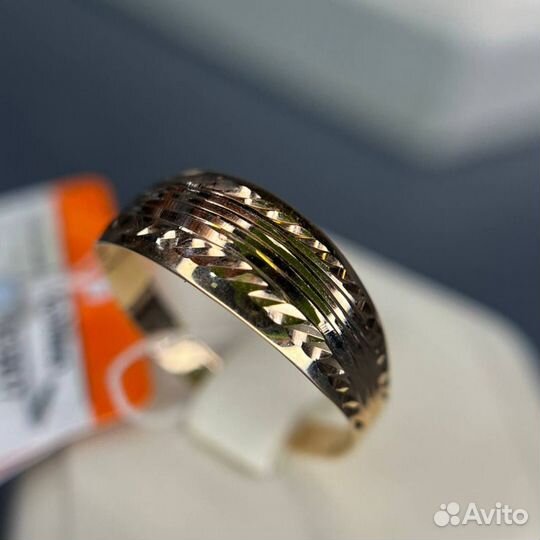 Золотое кольцо алмазная грань 585 золото