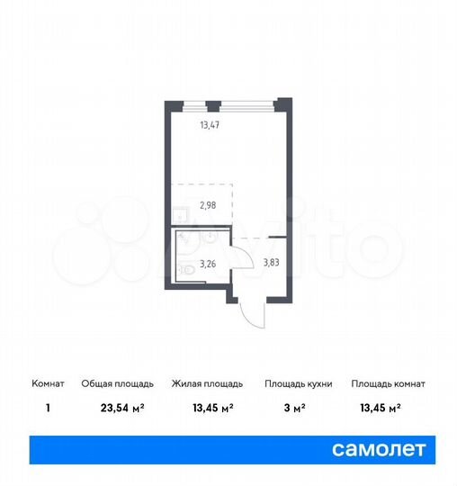 Квартира-студия, 23,5 м², 2/17 эт.