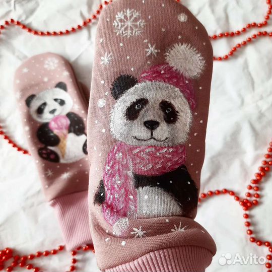 Варежки с ручной росписью