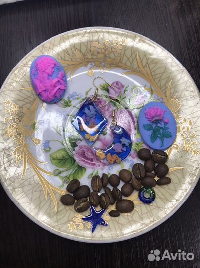 Серьги из эпоксидной смолы ручной работы