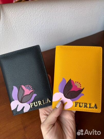 Обложка для паспорта furla птичка и цветок