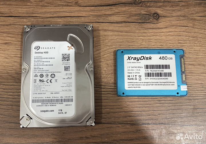 Жесткий диск 1000Gb и SSD 480Gb