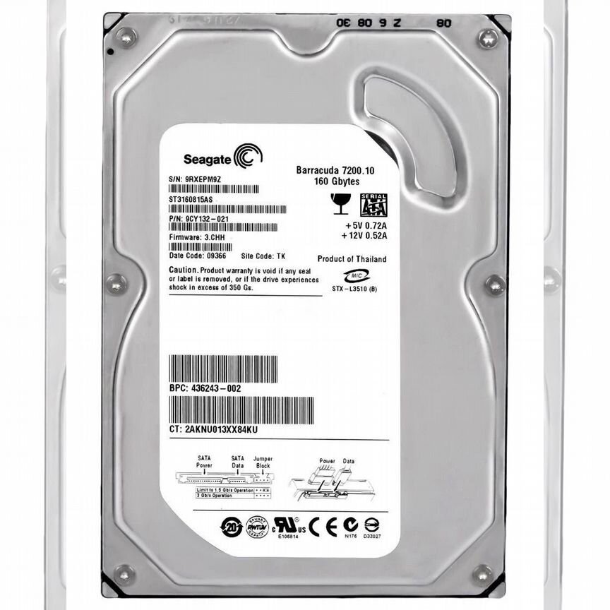 [436243-002] Жесткий Диск Hp 160gb Sata2 3.5" Hdd 436243-002