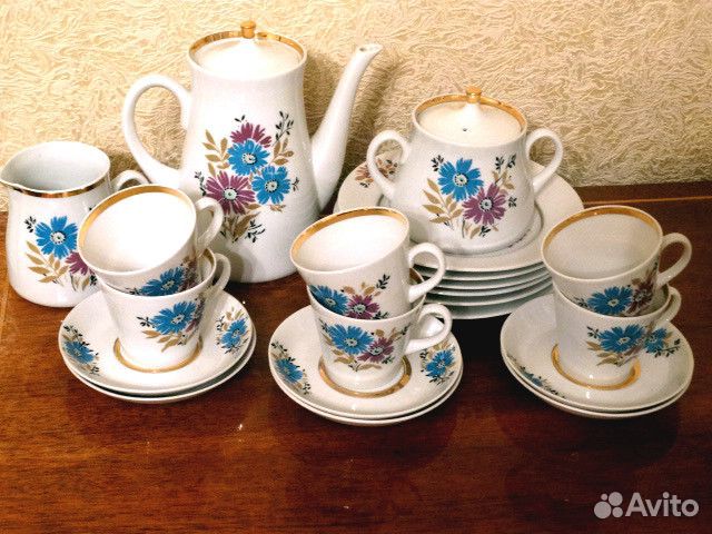 Винтажный чайный сервиз Мадонна гдр на 6 персон