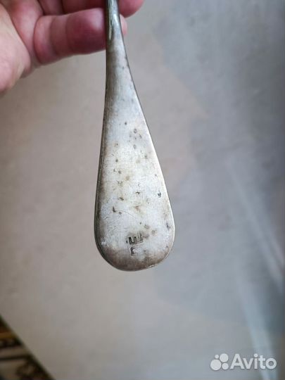 Огромная посеребренная вилка 30 см. BM. Fraget