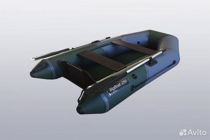 Лодка пвх Big Boat Т250 серо-зеленый