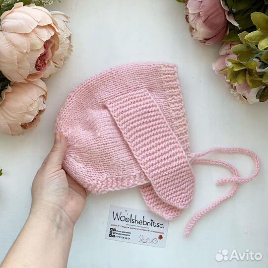 Чепчик зайка в наличии детская шапочка