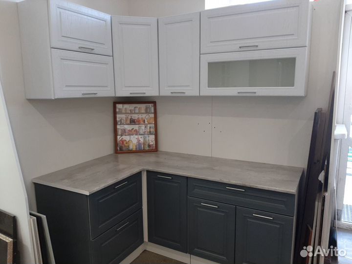 Кухонный угловой гарнитур 1,2*1,8 серый/арктика