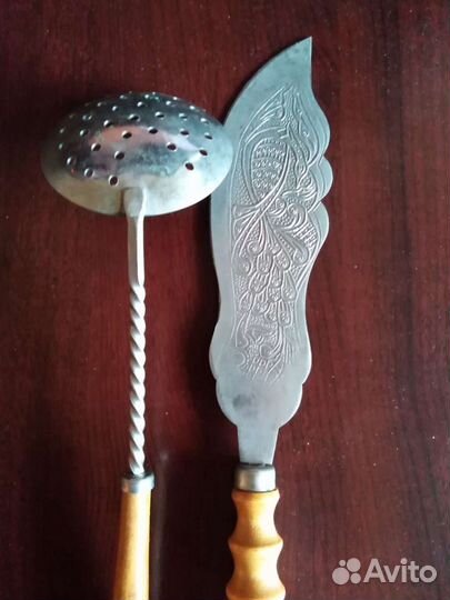 Лопатка для торта, шумовка. СССР
