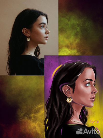 Цифровой портрет на заказ; Портрет на холсте