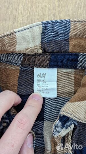 Рубашка h&m детская в клетку 80