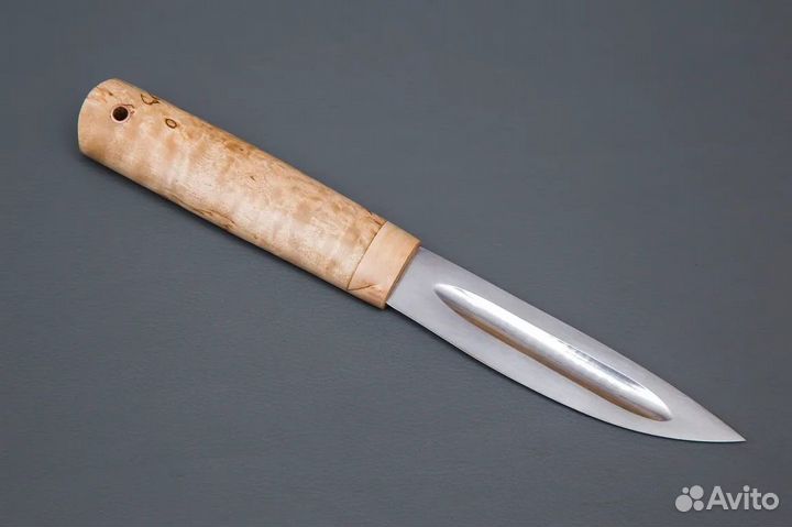 Нож Якутский малый ст.95х18, карельская береза Сем