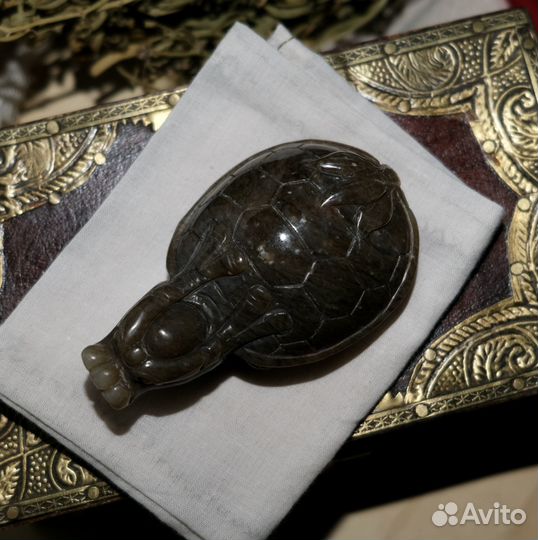 Нефритовая Драконочерепаха крупный подвес/статуэ