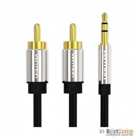 Кабель аудио Vention (3.5mm Jack M - 2xRCA M) 3м