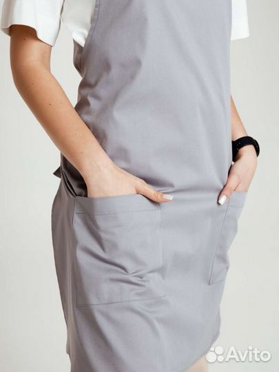 Фартук двойной светло-серый