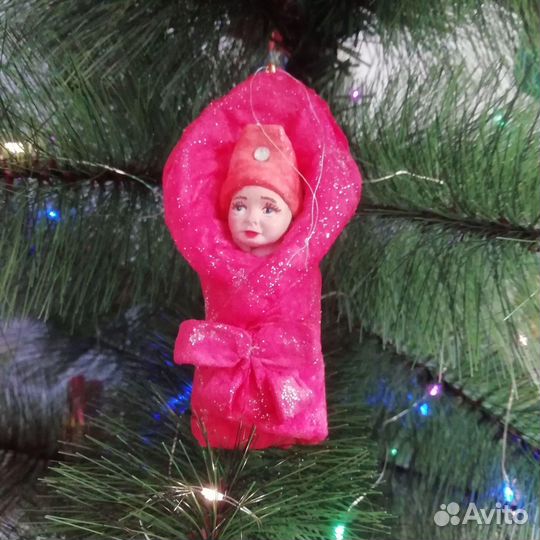 Ватная игрушка на елку