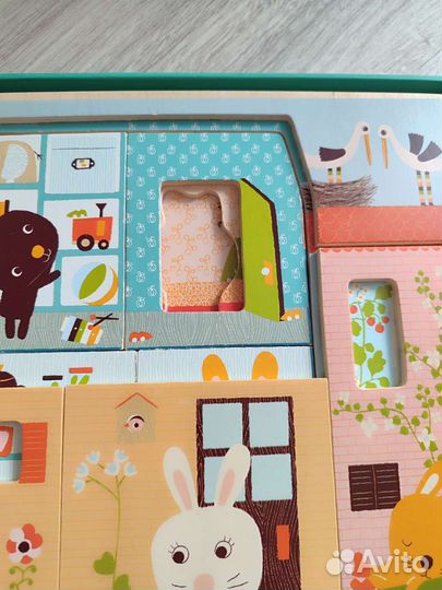 Пазл деревянный djeco домик зайцев