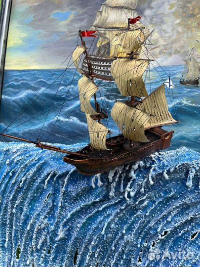 Живопись в кованой раме Бриг 