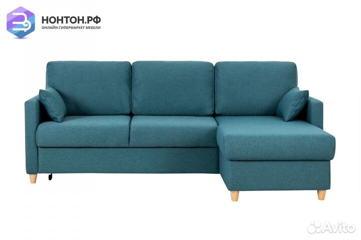 Диван угловой дельфин Дилан зеленый